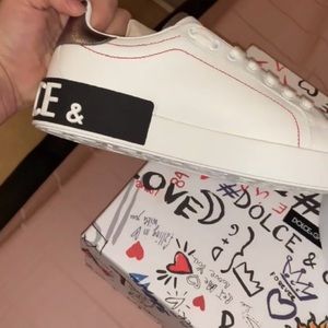 White Dolce & Gabbana White Portofino Sneakers